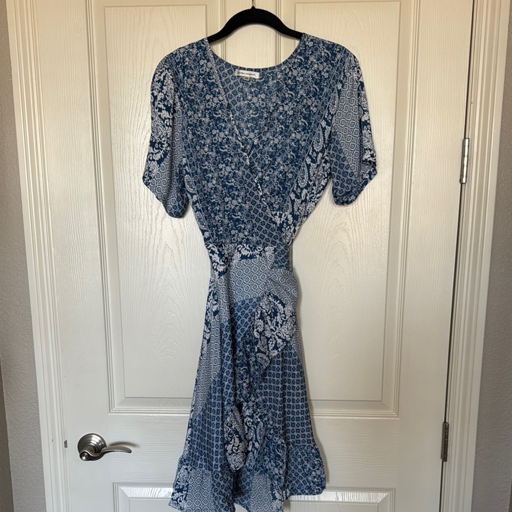 Karma Asymmetrical Blue Patterned Dress